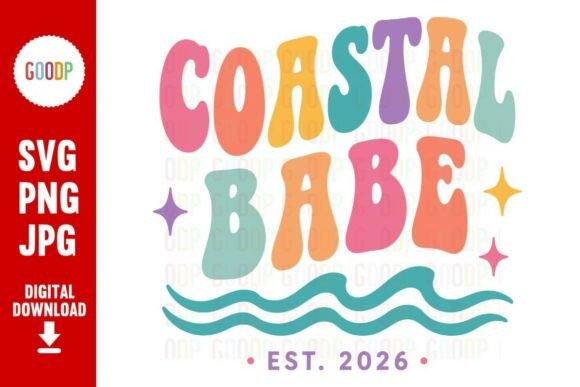 Coastal Babe Retro Beach SVG