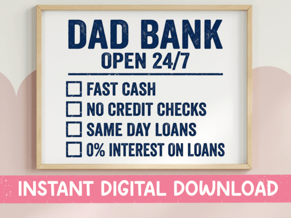 Dad Bank SVG PNG Navy Checklist