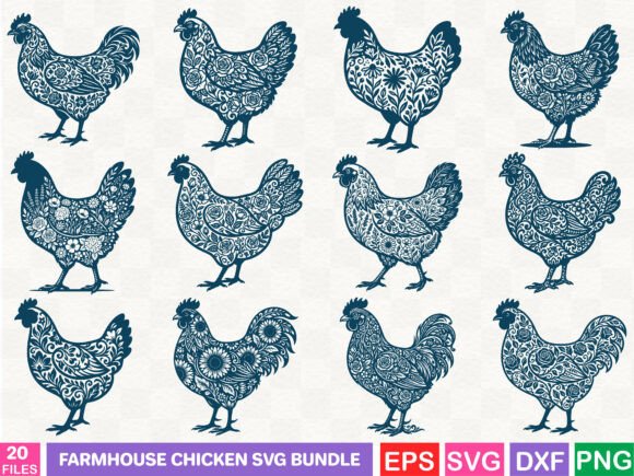 Farmhouse Chicken SVG Bundle