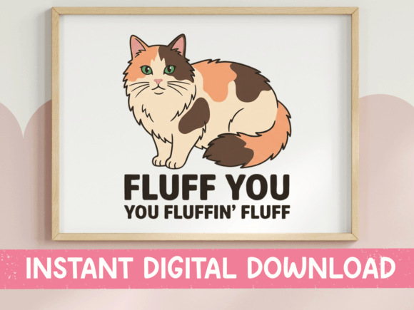 Fluff You Calico Cat SVG PNG