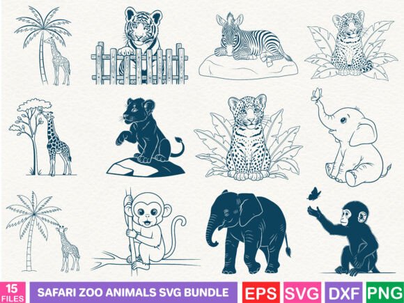 Safari Zoo Animals SVG Bundle