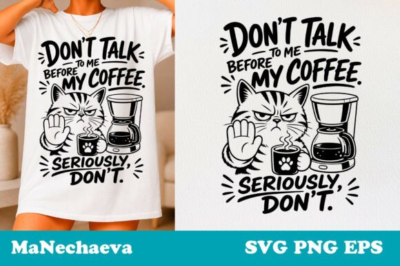 Sarcastic Cat Quote SVG Before Coffee