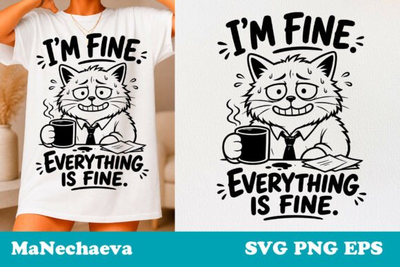 Sarcastic Cat Quote SVG Fine Mood