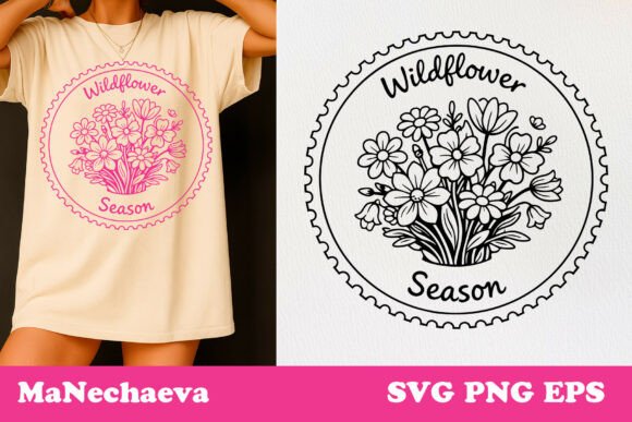 Spring Postal Stamp SVG Wildflower