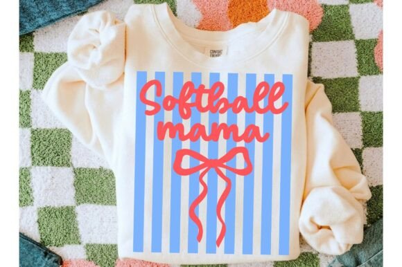 Striped Softball Mama PNG, SVG
