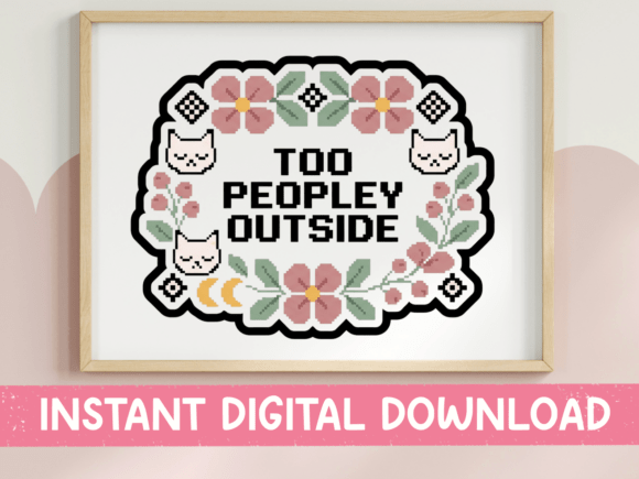 Too Peopley Outside Cross Stitch SVG