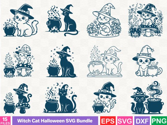 Witch Cat Halloween SVG Bundle