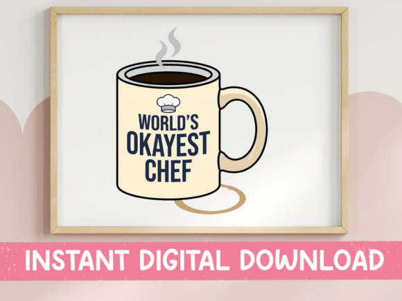 Worlds Okayest Chef Funny Coffee Mug Art