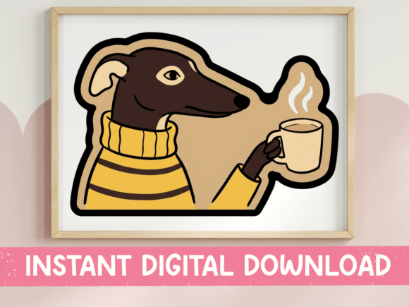 Yellow Sweater Greyhound Coffee SVG