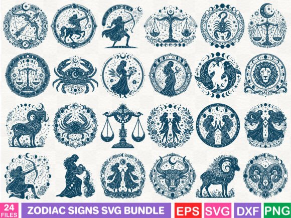 Zodiac Signs SVG Bundle